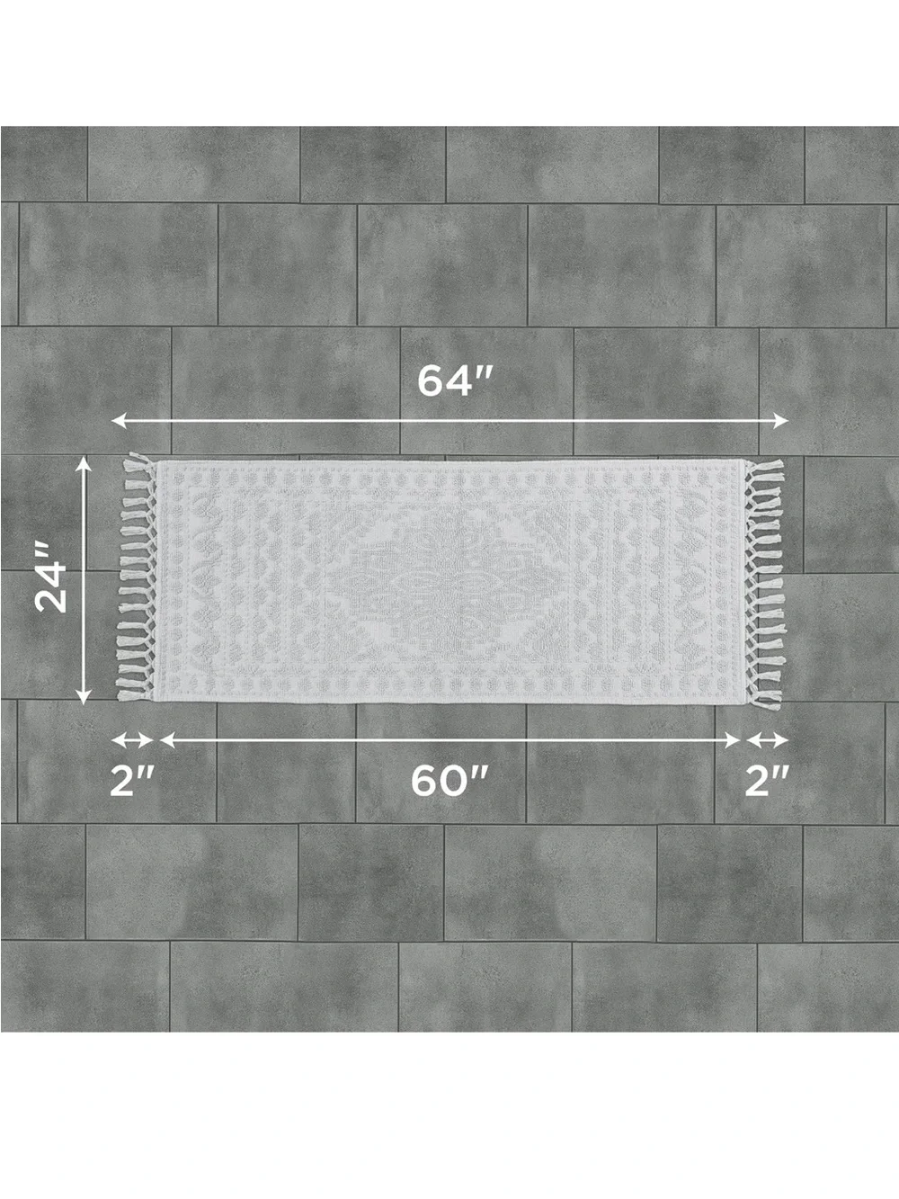 NEW French Connection Nellore Bathroom Rugs, Woven and Beaded 100% Cotton Mat